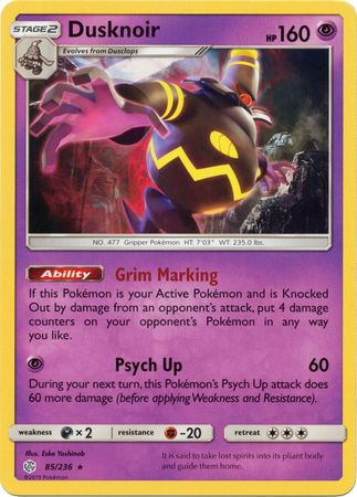 Dusknoir (85/236) (Theme Deck Exclusive) [Sun & Moon: Cosmic Eclipse] | Chromatic Games