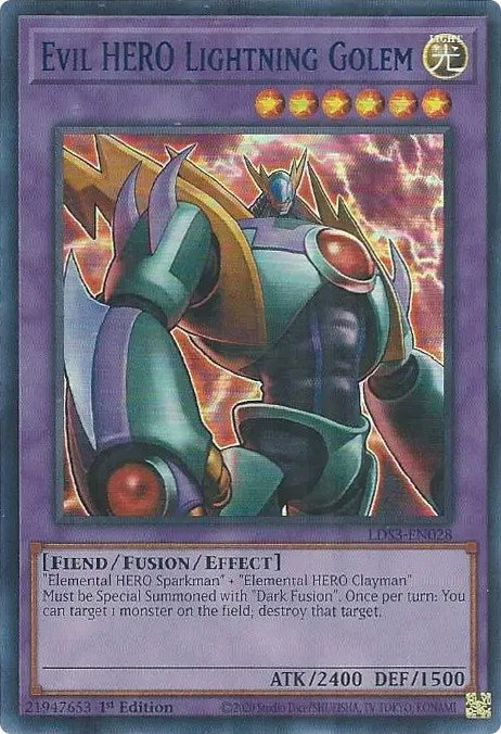 Evil HERO Lightning Golem (Blue) [LDS3-EN028] Ultra Rare | Chromatic Games