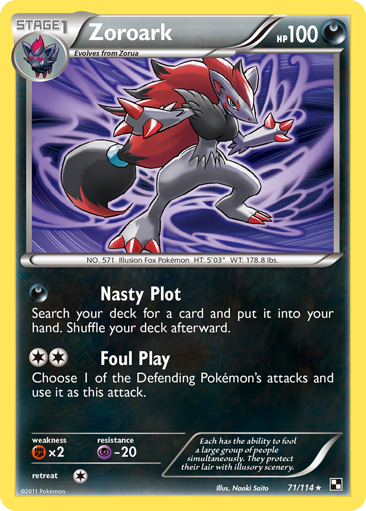 Zoroark (71/114) (Theme Deck Exclusive) [Black & White: Base Set] | Chromatic Games