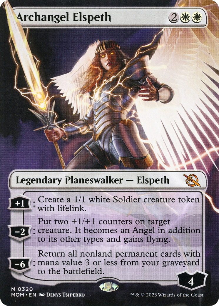 Archangel Elspeth (Borderless Alternate Art) [March of the Machine] | Chromatic Games