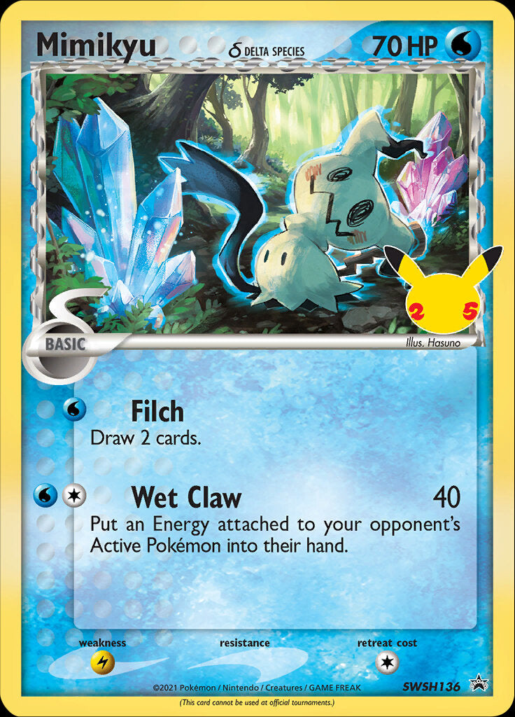 Mimikyu (SWSH136) (Delta Species) (Celebrations) [Sword & Shield: Black Star Promos] | Chromatic Games