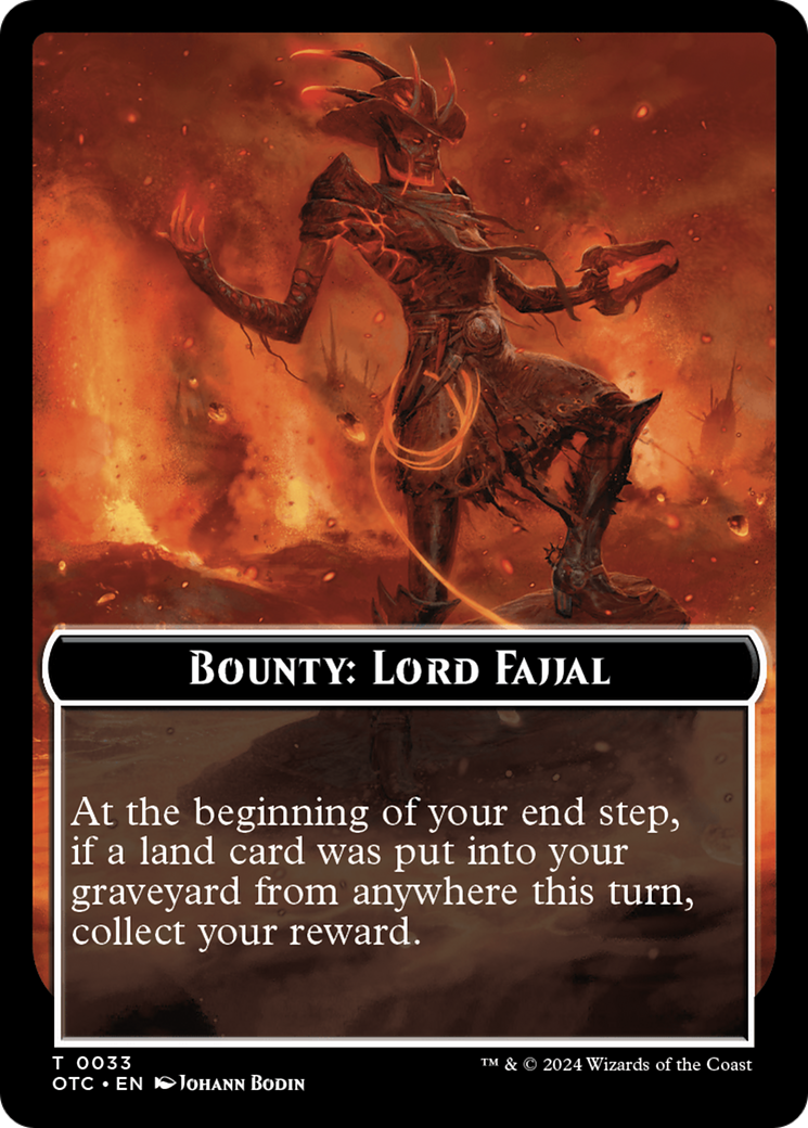 Bounty: Lord Fajjal // Bounty Rules Double-Sided Token [Outlaws of Thunder Junction Commander Tokens] | Chromatic Games