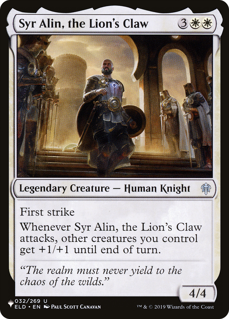 Syr Alin, the Lion's Claw [The List Reprints] | Chromatic Games