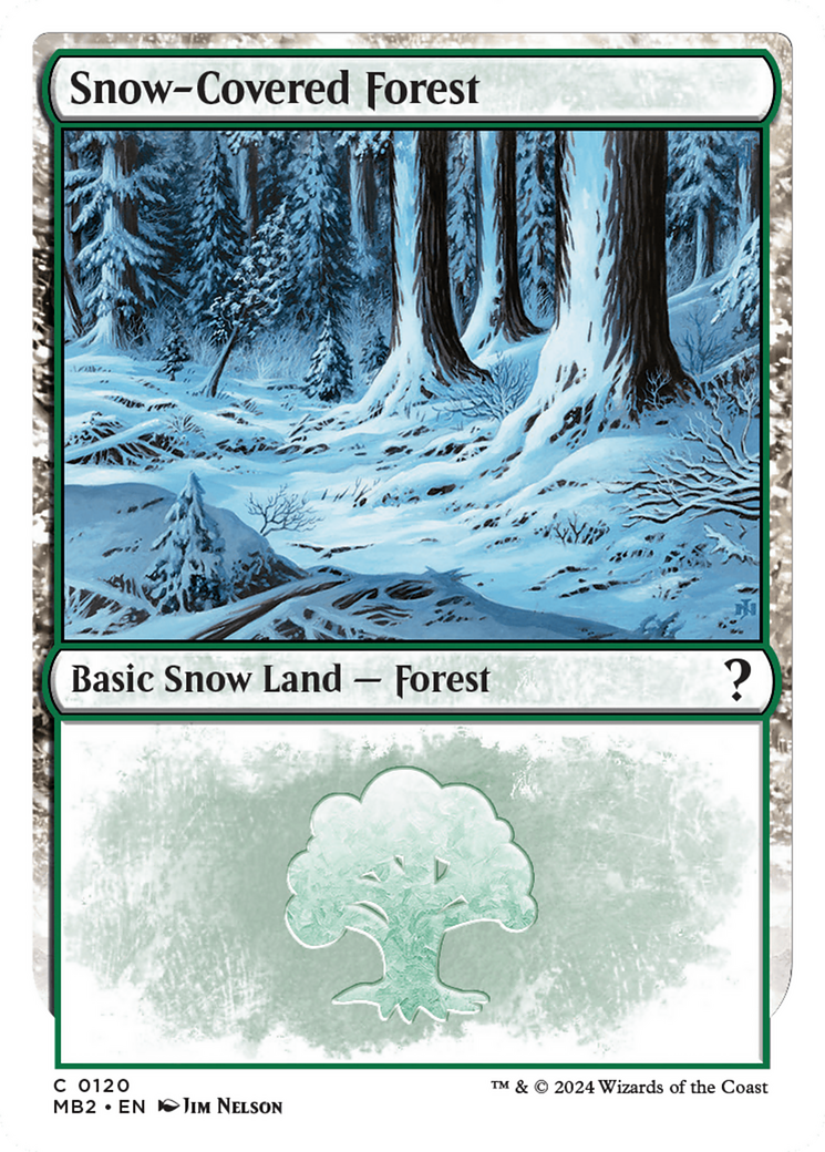 Snow-Covered Forest (White Border) [Mystery Booster 2] | Chromatic Games