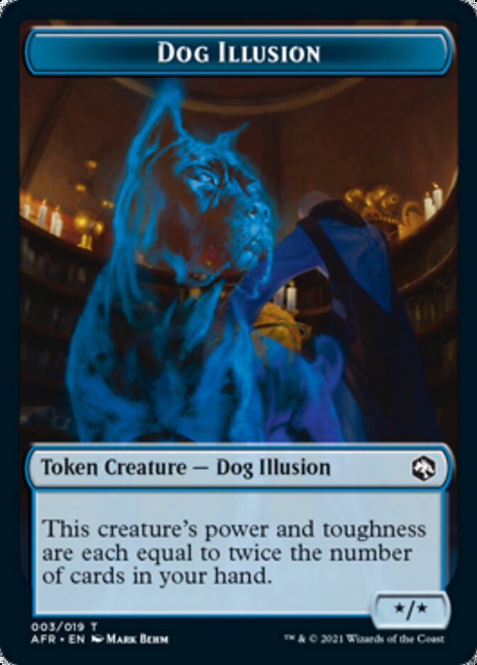 Dog Illusion // Ellywick Tumblestrum Emblem Double-Sided Token [Dungeons & Dragons: Adventures in the Forgotten Realms Tokens] | Chromatic Games