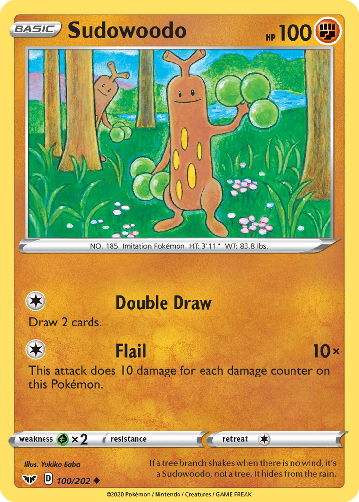 Sudowoodo (100/202) [Sword & Shield: Base Set] | Chromatic Games