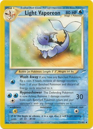 Light Vaporeon (52/105) [Neo Destiny Unlimited] | Chromatic Games