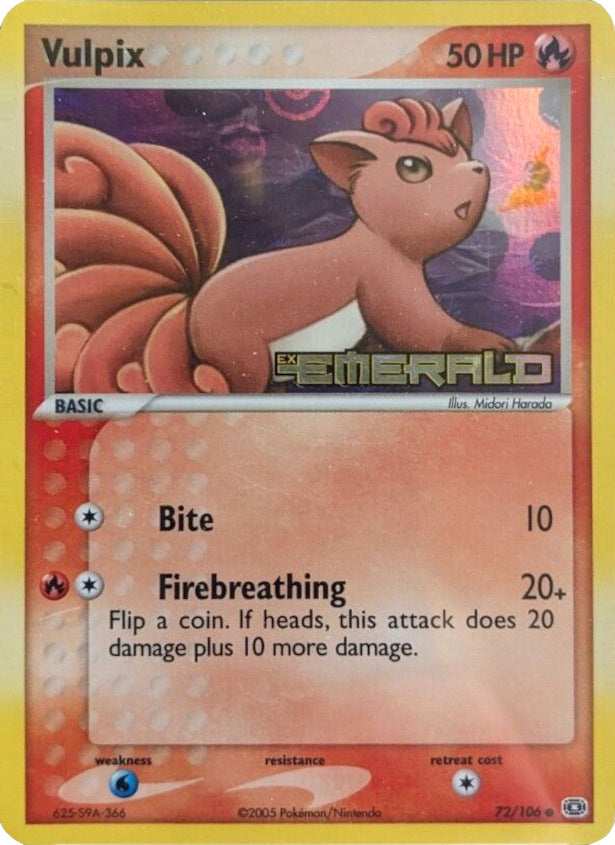 Vulpix (72/106) (Stamped) [EX: Emerald] | Chromatic Games