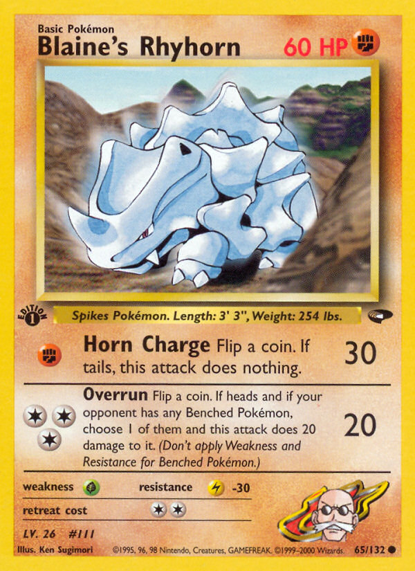 Blaine's Rhyhorn (65/132) [Gym Challenge 1st Edition] | Chromatic Games