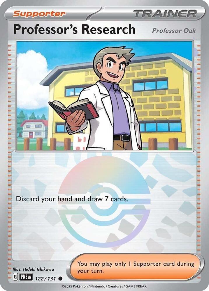 Professor's Research (122/131) [Professor Oak] (Poke Ball Pattern) [Scarlet & Violet: Prismatic Evolutions] | Chromatic Games