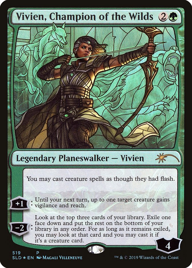 Vivien, Champion of the Wilds (Stained Glass) [Secret Lair Drop Promos] | Chromatic Games