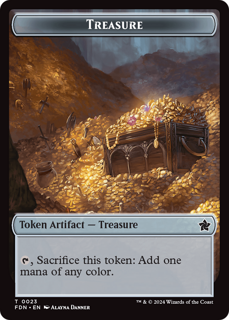 Goblin // Treasure Double-Sided Token [Foundations Tokens] | Chromatic Games