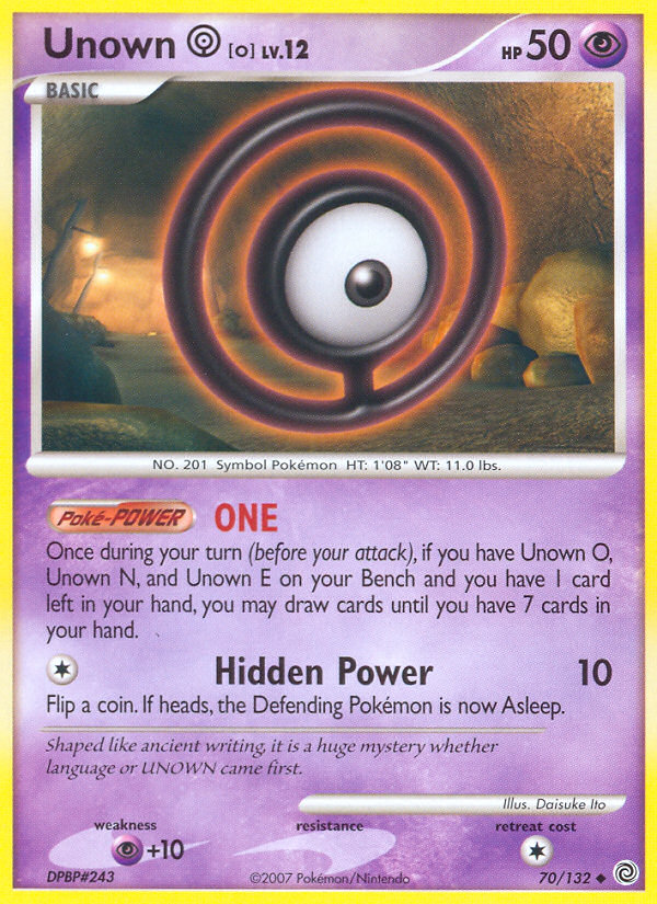 Unown O (70/132) [Diamond & Pearl: Secret Wonders] | Chromatic Games