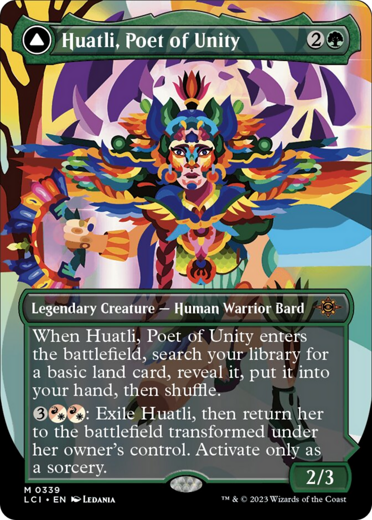 Huatli, Poet of Unity // Roar of the Fifth People (Borderless) [The Lost Caverns of Ixalan] | Chromatic Games