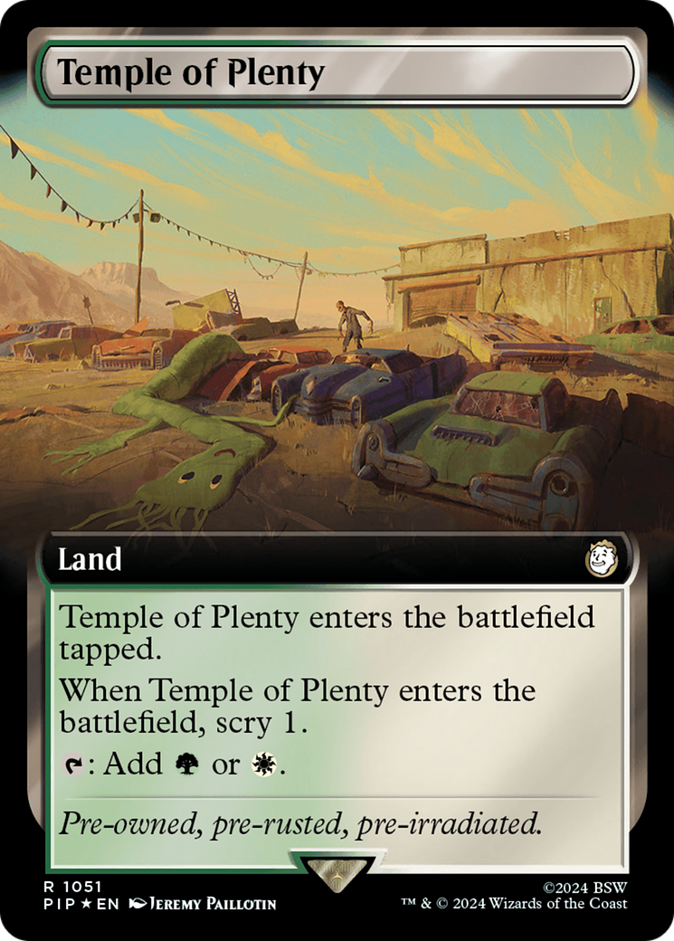 Temple of Plenty (Extended Art) (Surge Foil) [Fallout] | Chromatic Games