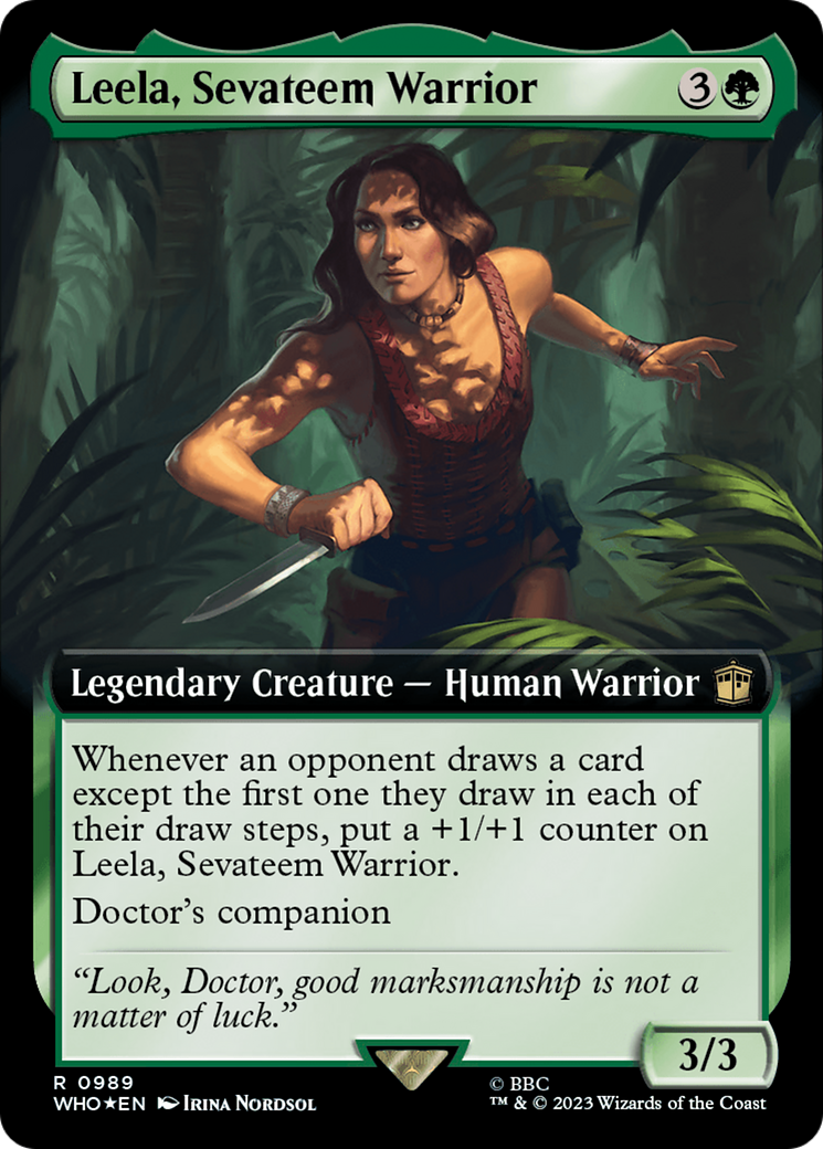 Leela, Sevateem Warrior (Extended Art) (Surge Foil) [Doctor Who] | Chromatic Games