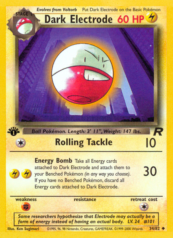 Dark Electrode (34/82) [Team Rocket 1st Edition] | Chromatic Games