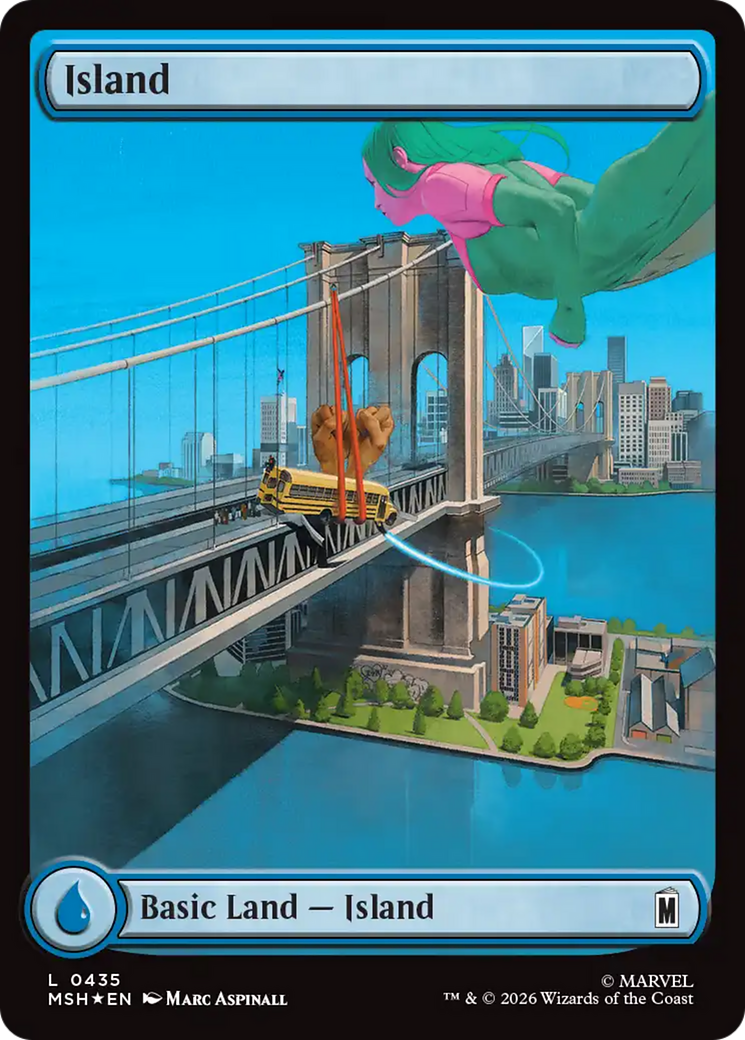 Island (0435) (Surge Foil) [Marvel Super Heroes] | Chromatic Games
