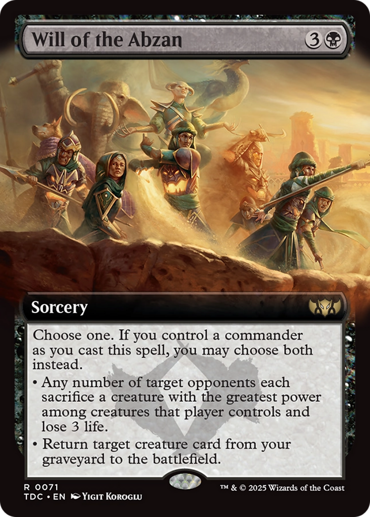 Will of the Abzan (Extended Art) [Tarkir: Dragonstorm Commander] | Chromatic Games