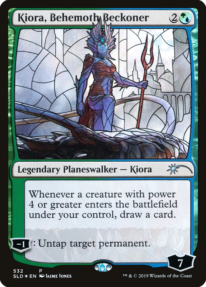 Kiora, Behemoth Beckoner (Stained Glass) [Secret Lair Drop Promos] | Chromatic Games