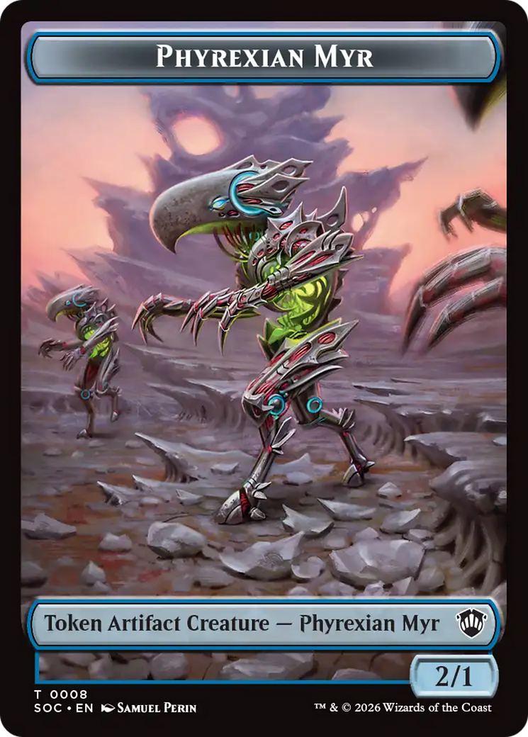 Elemental (0021) // Phyrexian Myr Double-Sided Token [Secrets of Strixhaven Commander Tokens] | Chromatic Games