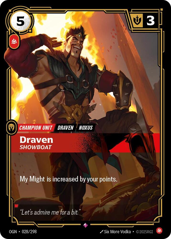 Draven - Showboat 028/298 (Origins)  - Foil | Chromatic Games