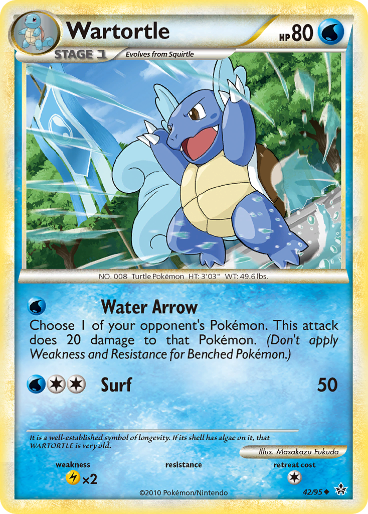 Wartortle (42/95) [HeartGold & SoulSilver: Unleashed] | Chromatic Games