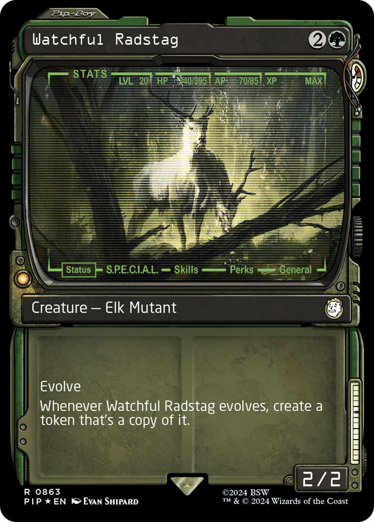 Watchful Radstag (Showcase) (Surge Foil) [Fallout] | Chromatic Games