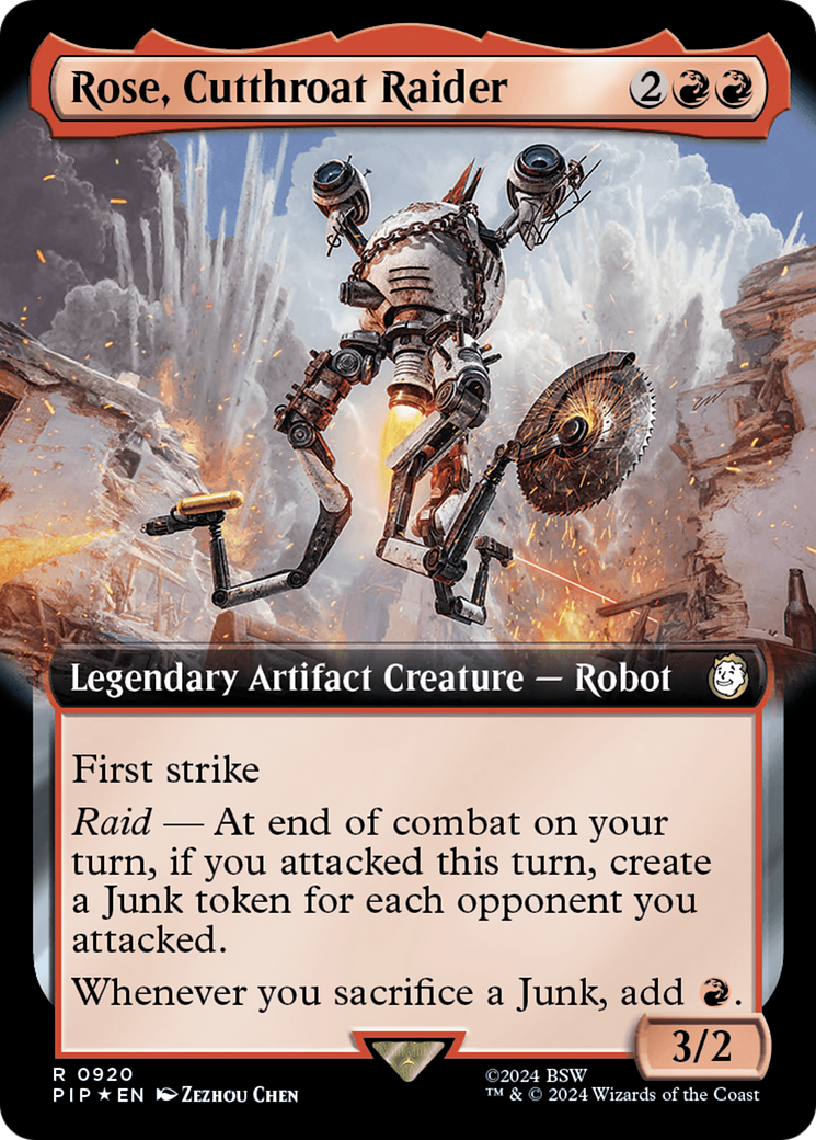 Rose, Cutthroat Raider (Extended Art) (Surge Foil) [Fallout] | Chromatic Games