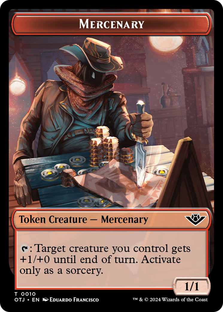 Mercenary // Blood Double-Sided Token [Outlaws of Thunder Junction Tokens] | Chromatic Games