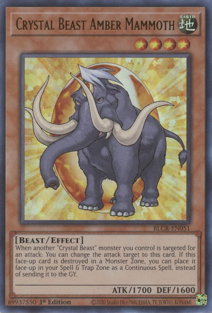 Crystal Beast Amber Mammoth [BLCR-EN051] Ultra Rare | Chromatic Games