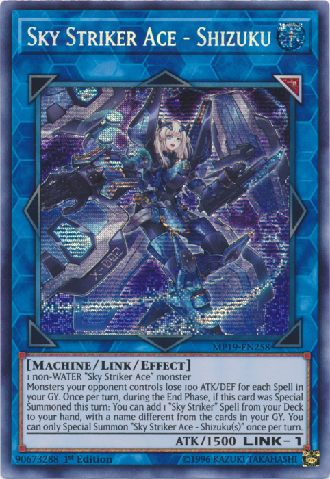 Sky Striker Ace - Shizuku [MP19-EN258] Prismatic Secret Rare | Chromatic Games