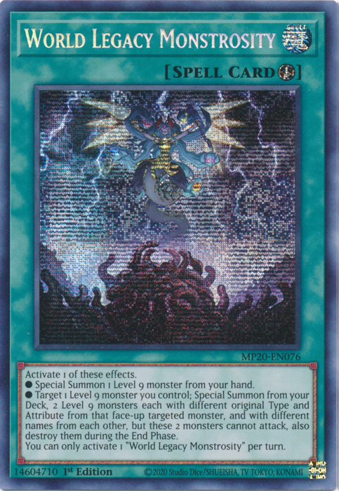 World Legacy Monstrosity [MP20-EN076] Prismatic Secret Rare | Chromatic Games