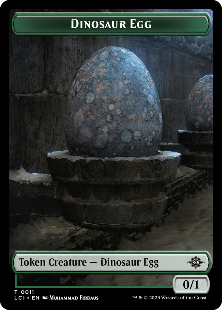 Dinosaur Egg // Dinosaur (0010) Double-Sided Token [The Lost Caverns of Ixalan Tokens] | Chromatic Games