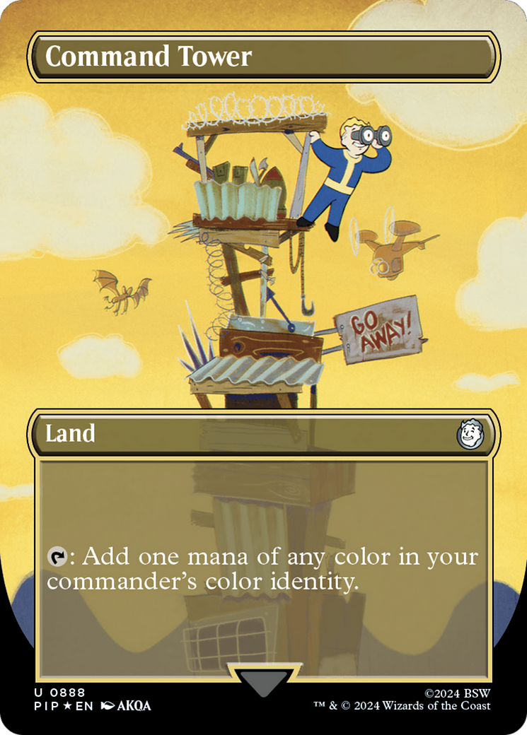 Command Tower (Borderless) (Surge Foil) [Fallout] | Chromatic Games