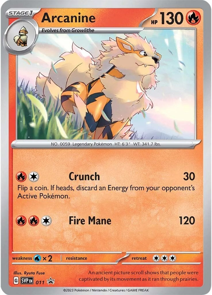 Arcanine (011) [Scarlet & Violet: Black Star Promos] | Chromatic Games