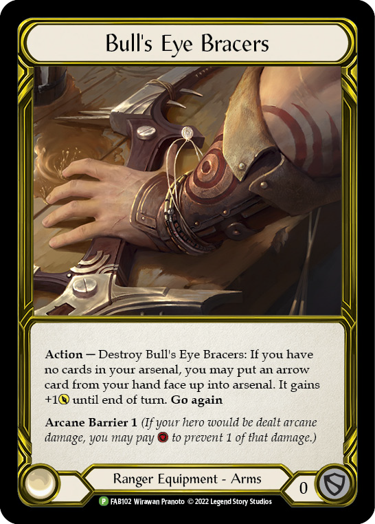 Bull's Eye Bracers (Golden) [FAB102] (Promo)  Cold Foil | Chromatic Games