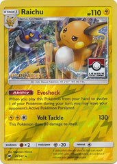 Raichu (41/147) (League Promo 1st Place) [Sun & Moon: Burning Shadows] | Chromatic Games