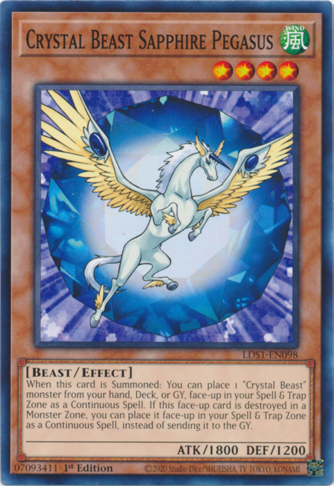 Crystal Beast Sapphire Pegasus [LDS1-EN098] Common | Chromatic Games