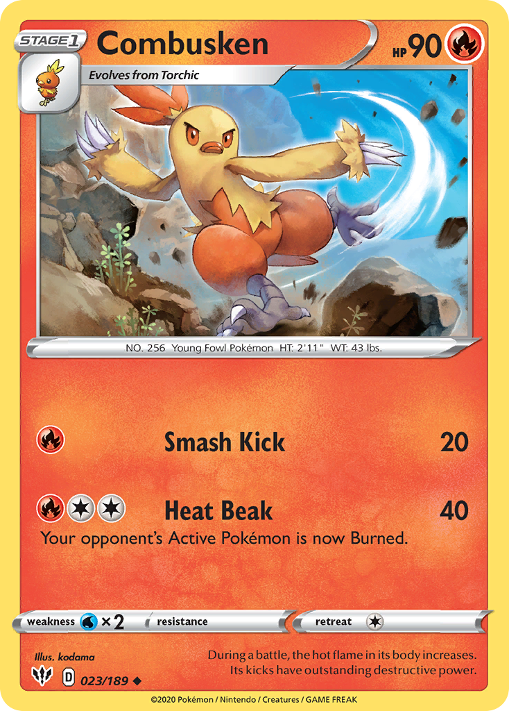 Combusken (023/189) [Sword & Shield: Darkness Ablaze] | Chromatic Games