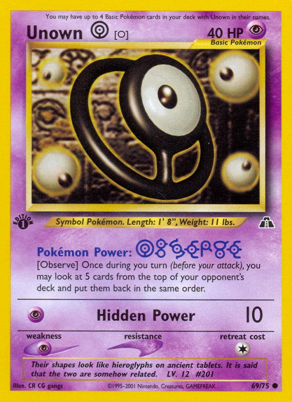 Unown [O] (69/75) [Neo Discovery 1st Edition] | Chromatic Games