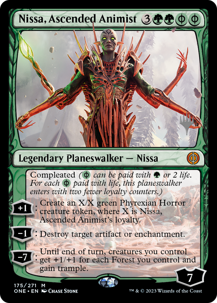 Nissa, Ascended Animist (Promo Pack) [Phyrexia: All Will Be One Promos] | Chromatic Games