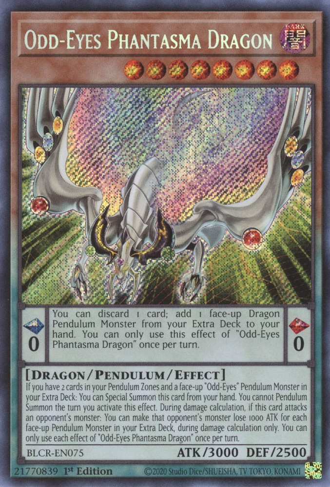 Odd-Eyes Phantasma Dragon [BLCR-EN075] Secret Rare | Chromatic Games