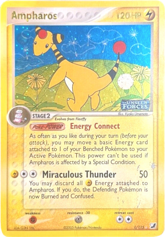 Ampharos (1/115) (Stamped) [EX: Unseen Forces] | Chromatic Games