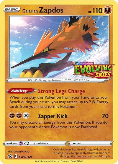 Galarian Zapdos (SWSH124) (Prerelease Promo) [Sword & Shield: Black Star Promos] | Chromatic Games