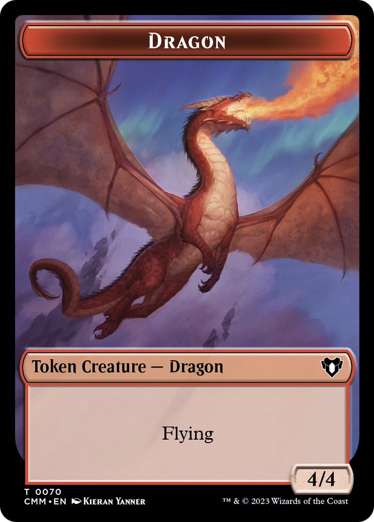 Dragon // Kor Ally Double-Sided Token [Commander Masters Tokens] | Chromatic Games