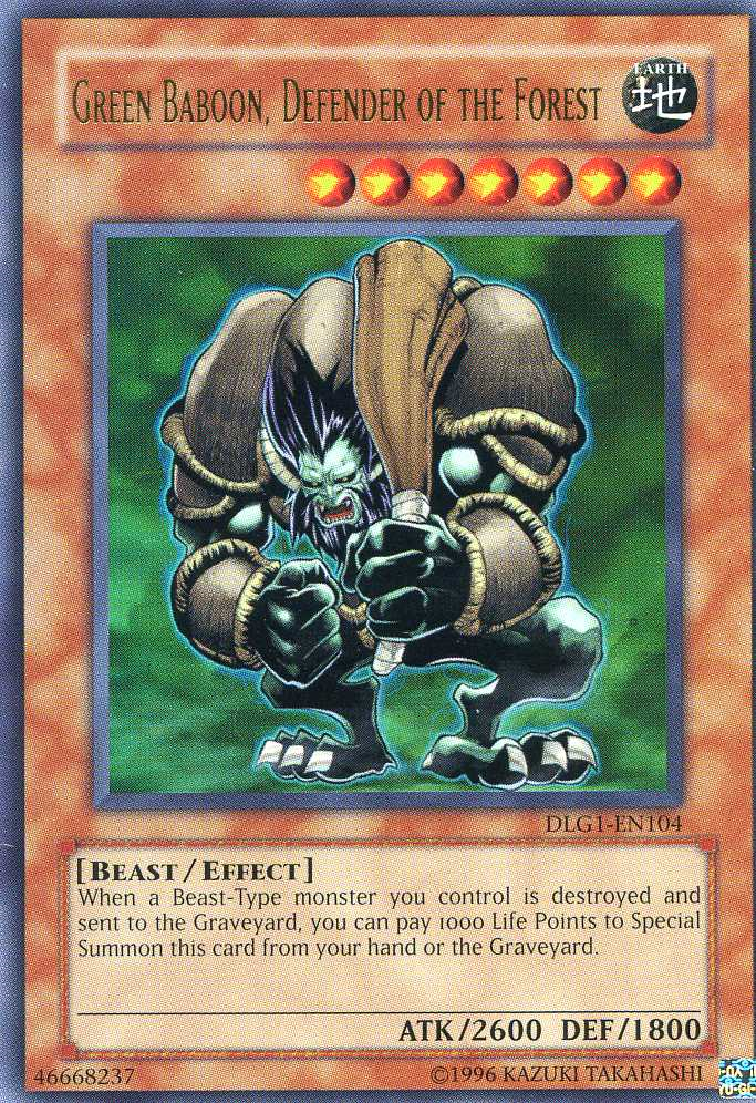 Green Baboon, Defender of the Forest [DLG1-EN104] Ultra Rare | Chromatic Games