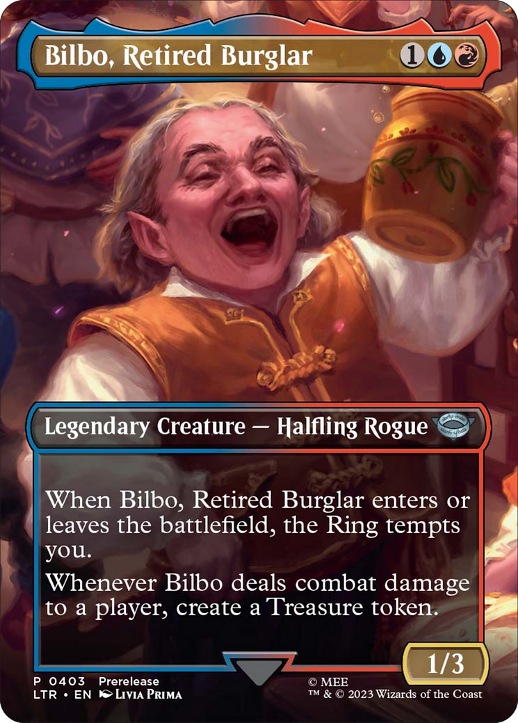 Bilbo, Retired Burglar (Borderless Alternate Art) [The Lord of the Rings: Tales of Middle-Earth] | Chromatic Games