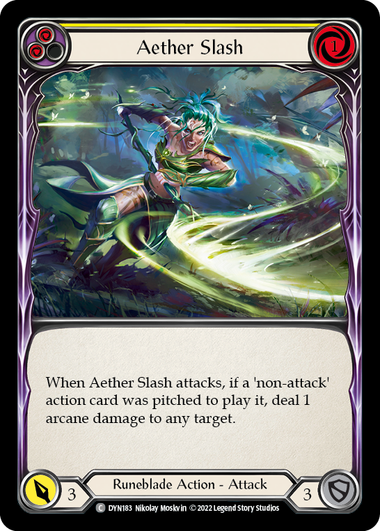 Aether Slash (Yellow) [DYN183] (Dynasty)  Rainbow Foil | Chromatic Games