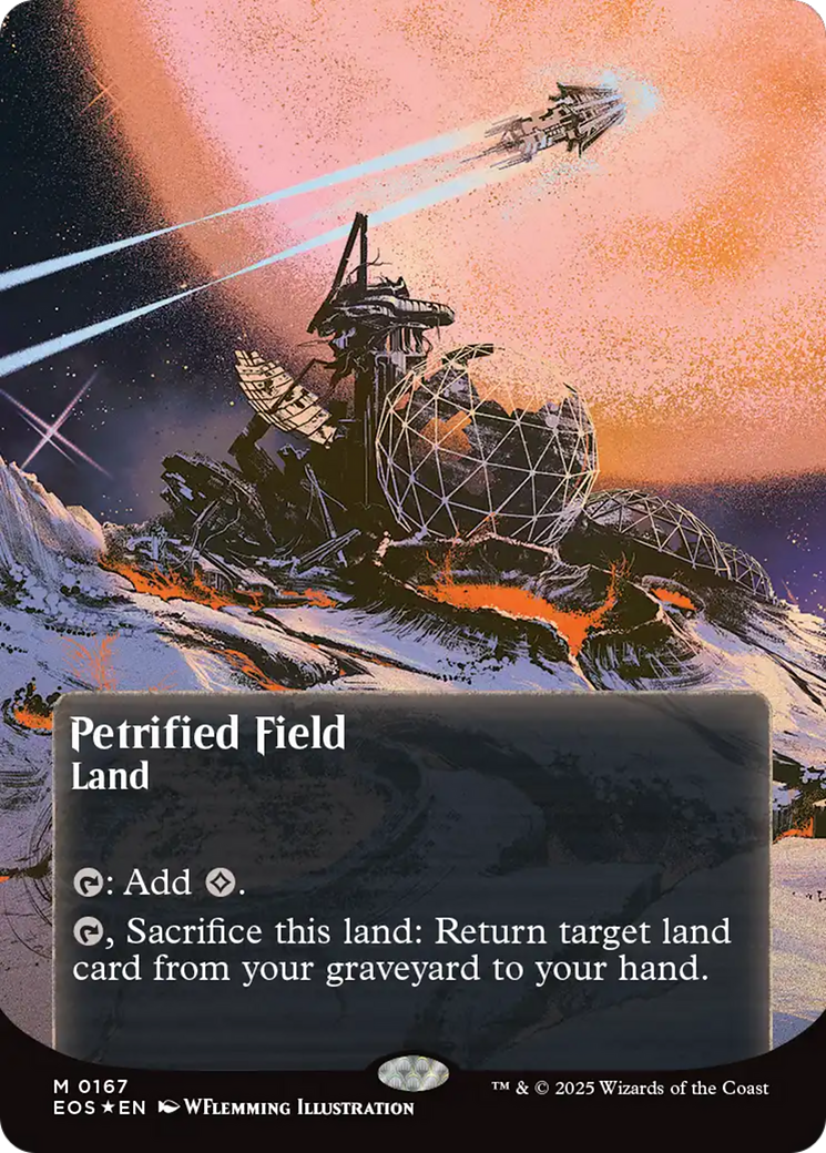 Petrified Field (0167) (Borderless) (Galaxy Foil) [Edge of Eternities: Stellar Sights] | Chromatic Games